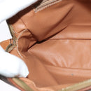 CELINE Macadam Canvas Shoulder Bag PVC Leather Brown Gold Auth 131702-17