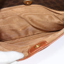 CELINE Macadam Canvas Shoulder Bag PVC Leather Brown Gold Auth 131702-19