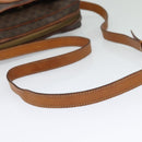 CELINE Macadam Canvas Shoulder Bag PVC Leather Brown Gold Auth 131702-7