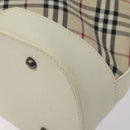 BURBERRY Nova Check Shoulder Bag Canvas Beige Silver Auth 131704-9