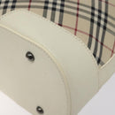 BURBERRY Nova Check Shoulder Bag Canvas Beige Silver Auth 131704-15