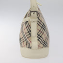 BURBERRY Nova Check Shoulder Bag Canvas Beige Silver Auth 131704-3