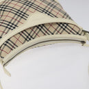 BURBERRY Nova Check Shoulder Bag Canvas Beige Silver Auth 131704-6