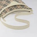 BURBERRY Nova Check Shoulder Bag Canvas Beige Silver Auth 131704-7