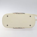 BURBERRY Nova Check Shoulder Bag Canvas Beige Silver Auth 131704-5
