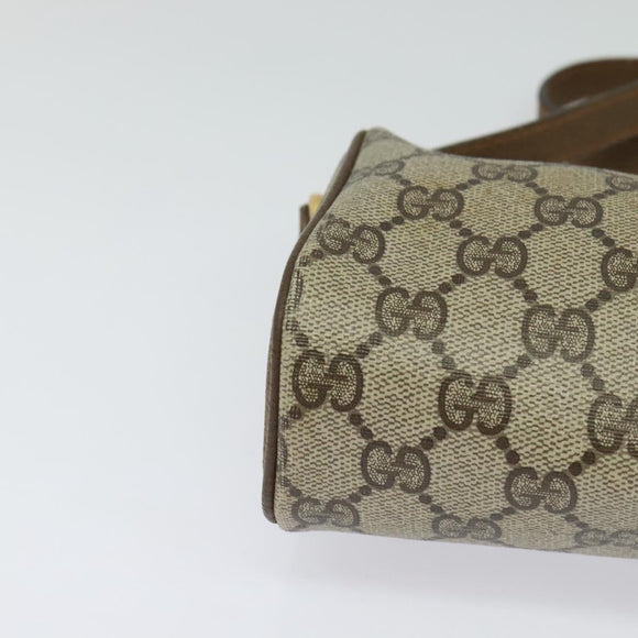 GUCCI GG Supreme Web Sherry Line Bag PVC Beige Gold 89 02 018 Auth 131720