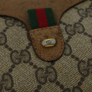 GUCCI GG Supreme Web Sherry Line Bag PVC Beige Gold 89 02 018 Auth 131720-10