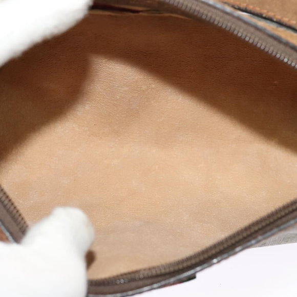 GUCCI GG Supreme Web Sherry Line Bag PVC Beige Gold 89 02 018 Auth 131720