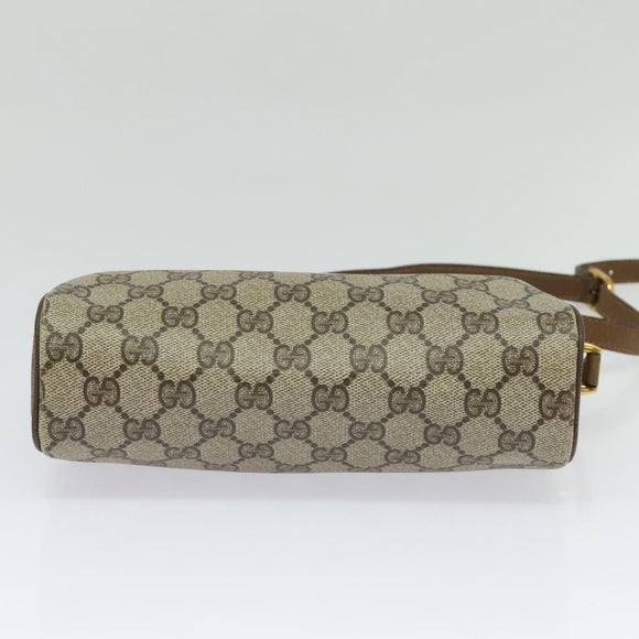 GUCCI GG Supreme Web Sherry Line Bag PVC Beige Gold 89 02 018 Auth 131720