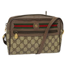 GUCCI GG Supreme Web Sherry Line Bag PVC Beige Gold 001 44 6655 Auth 131721-1