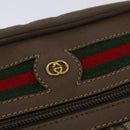 GUCCI GG Supreme Web Sherry Line Bag PVC Beige Gold 001 44 6655 Auth 131721-17