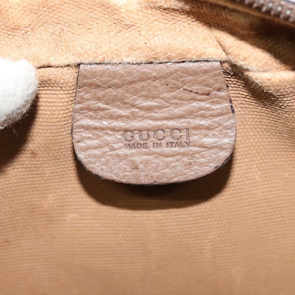 GUCCI GG Supreme Web Sherry Line Bag PVC Beige Gold 001 44 6655 Auth 131721