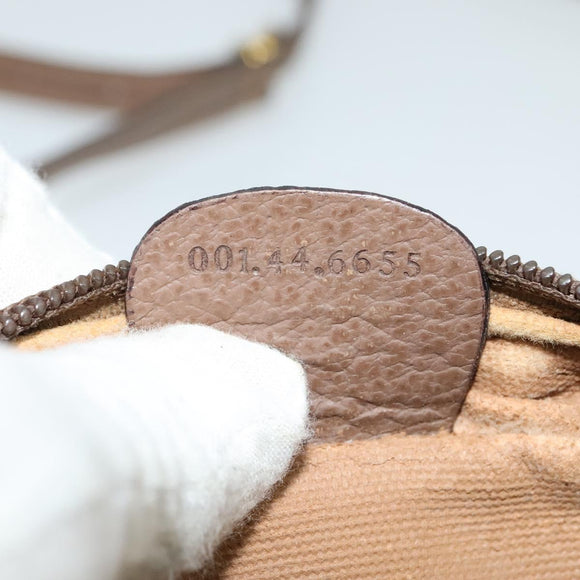 GUCCI GG Supreme Web Sherry Line Bag PVC Beige Gold 001 44 6655 Auth 131721