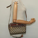GUCCI GG Supreme Web Sherry Line Bag PVC Beige Gold 001 44 6655 Auth 131721-21