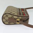 GUCCI GG Supreme Web Sherry Line Bag PVC Beige Gold 001 44 6655 Auth 131721-4