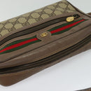 GUCCI GG Supreme Web Sherry Line Bag PVC Beige Gold 001 44 6655 Auth 131721-6