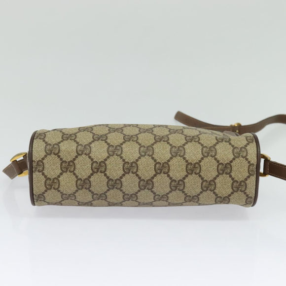 GUCCI GG Supreme Web Sherry Line Bag PVC Beige Gold 001 44 6655 Auth 131721