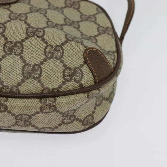 GUCCI GG Supreme Web Sherry Line Bag PVC Beige Gold 156 02 066 Auth 131723