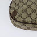GUCCI GG Supreme Web Sherry Line Bag PVC Beige Gold 156 02 066 Auth 131723-16