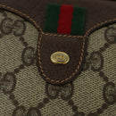 GUCCI GG Supreme Web Sherry Line Bag PVC Beige Gold 156 02 066 Auth 131723-17