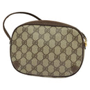 GUCCI GG Supreme Web Sherry Line Bag PVC Beige Gold 156 02 066 Auth 131723-2