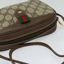 GUCCI GG Supreme Web Sherry Line Bag PVC Beige Gold 156 02 066 Auth 131723-6