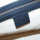 GUCCI GG Canvas Sherry Line Hand Bag PVC Navy Gold 247205 Auth 131724-19
