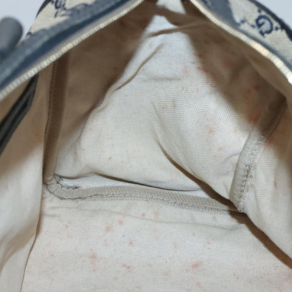 GUCCI GG Canvas Sherry Line Hand Bag PVC Navy Gold 247205 Auth 131724