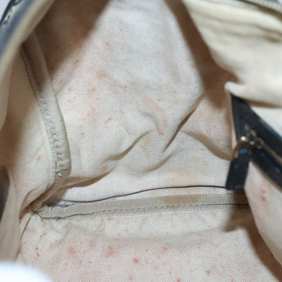 GUCCI GG Canvas Sherry Line Hand Bag PVC Navy Gold 247205 Auth 131724