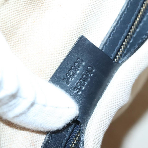 GUCCI GG Canvas Sherry Line Hand Bag PVC Navy Gold 247205 Auth 131724