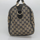 GUCCI GG Canvas Sherry Line Hand Bag PVC Navy Gold 247205 Auth 131724-3