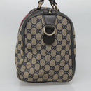 GUCCI GG Canvas Sherry Line Hand Bag PVC Navy Gold 247205 Auth 131724-4