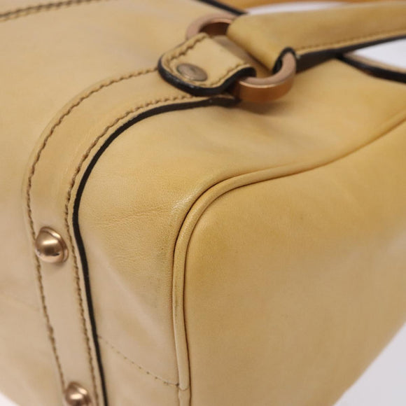 GUCCI Hand Bag Leather Beige 124245 Auth 131725