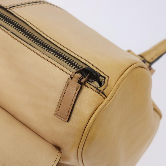 GUCCI Hand Bag Leather Beige 124245 Auth 131725