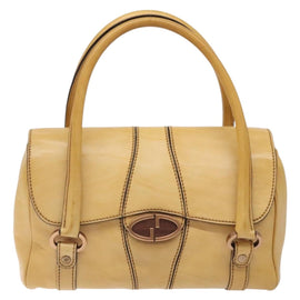 GUCCI Hand Bag Leather Beige 124245 Auth 131725 - 0