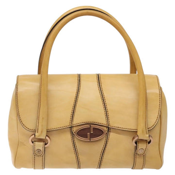 GUCCI Hand Bag Leather Beige 124245 Auth 131725 - 0