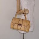 GUCCI Hand Bag Leather Beige 124245 Auth 131725-23