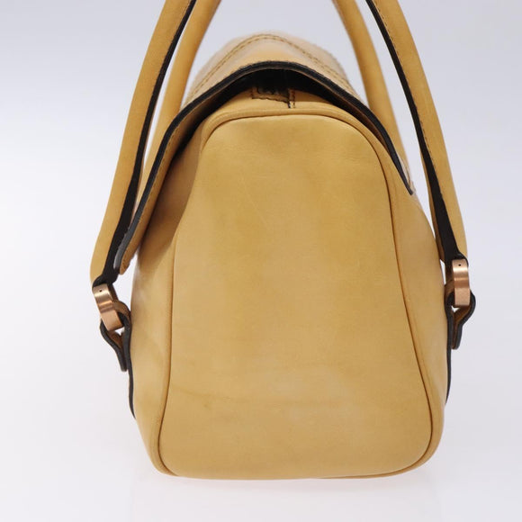 GUCCI Hand Bag Leather Beige 124245 Auth 131725