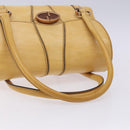 GUCCI Hand Bag Leather Beige 124245 Auth 131725-7