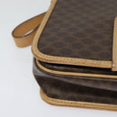 CELINE Macadam Canvas Shoulder Bag PVC Leather Brown Gold Auth 131727-9