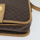 CELINE Macadam Canvas Shoulder Bag PVC Leather Brown Gold Auth 131727-14