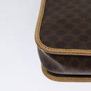 CELINE Macadam Canvas Shoulder Bag PVC Leather Brown Gold Auth 131727-15