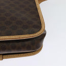 CELINE Macadam Canvas Shoulder Bag PVC Leather Brown Gold Auth 131727-16