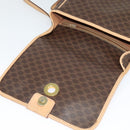 CELINE Macadam Canvas Shoulder Bag PVC Leather Brown Gold Auth 131727-10