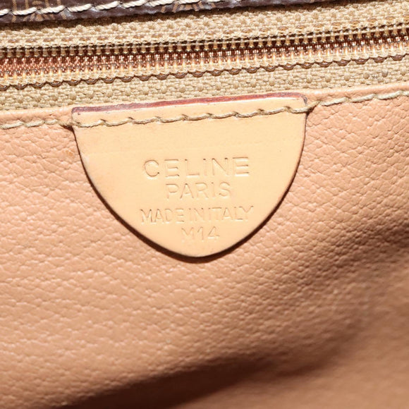 CELINE Macadam Canvas Shoulder Bag PVC Leather Brown Gold Auth 131727