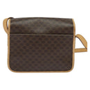 CELINE Macadam Canvas Shoulder Bag PVC Leather Brown Gold Auth 131727-2