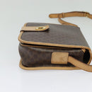CELINE Macadam Canvas Shoulder Bag PVC Leather Brown Gold Auth 131727-4
