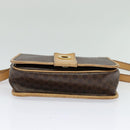 CELINE Macadam Canvas Shoulder Bag PVC Leather Brown Gold Auth 131727-5