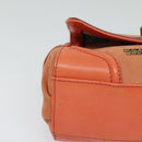 BURBERRY Blue Label Hand Bag Leather 2way Orange Auth 131728-9