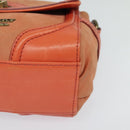 BURBERRY Blue Label Hand Bag Leather 2way Orange Auth 131728-14